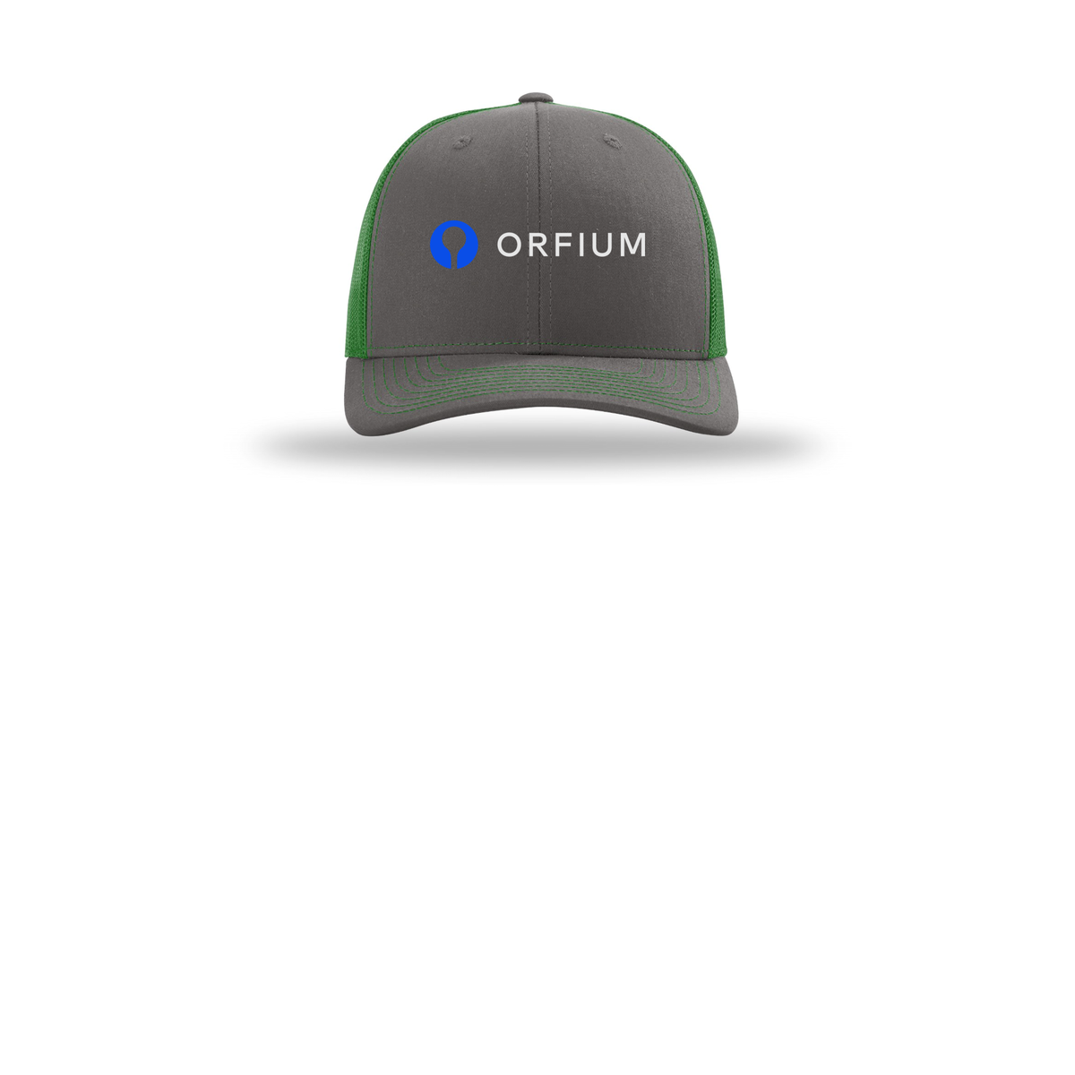 orfium-richardson-trucker-cap-embroidery-capfront-R112-charcoalkelly-flat-front