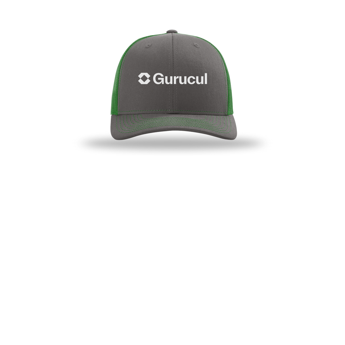 gurucul-richardson-trucker-cap-embroidery-capfront-R112-charcoalkelly-flat-front