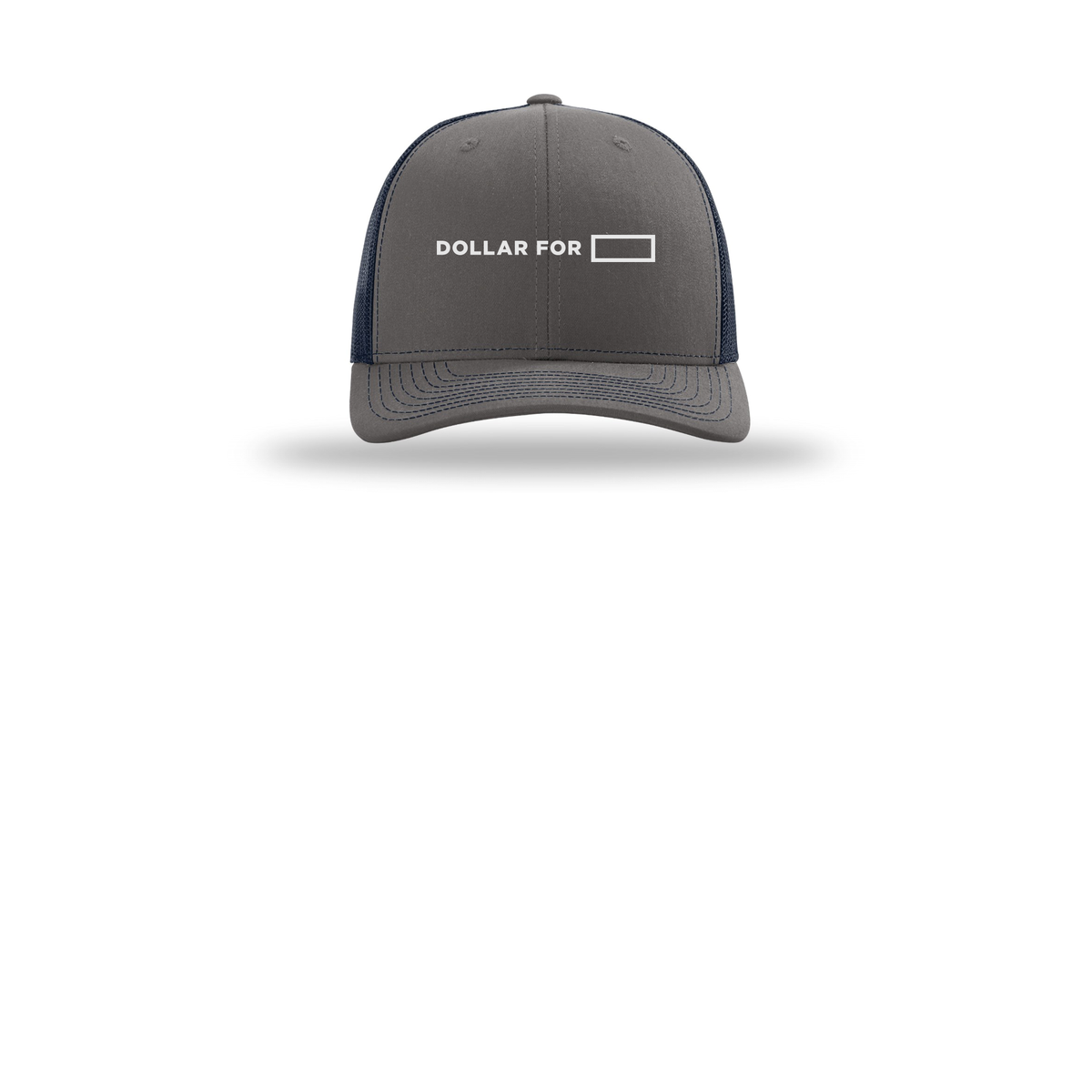 dollarfor-richardson-trucker-cap-embroidery-capfront-R112-charcoalnavy-flat-front