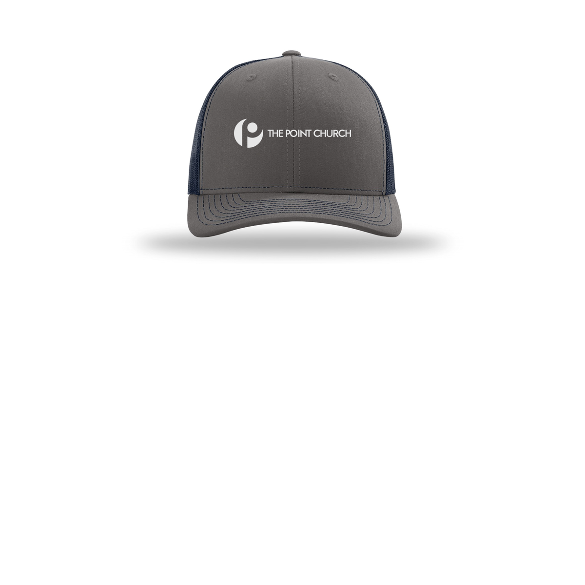 thepointva-richardson-trucker-cap-embroidery-capfront-R112-charcoalnavy-flat-front