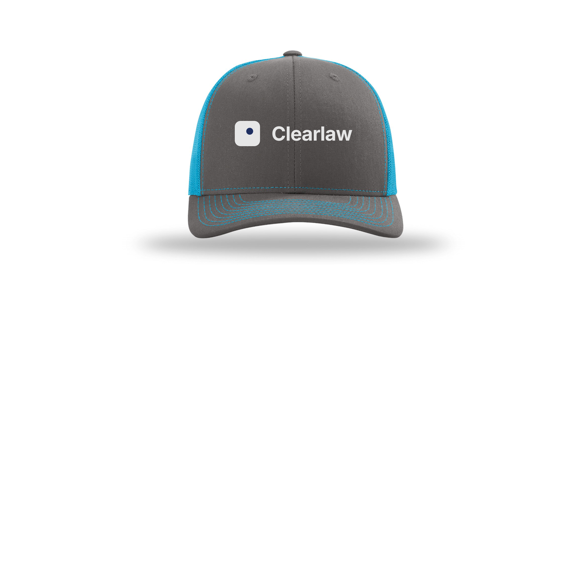 clearlaw-richardson-trucker-cap-embroidery-capfront-R112-charcoalneonblue-flat-front