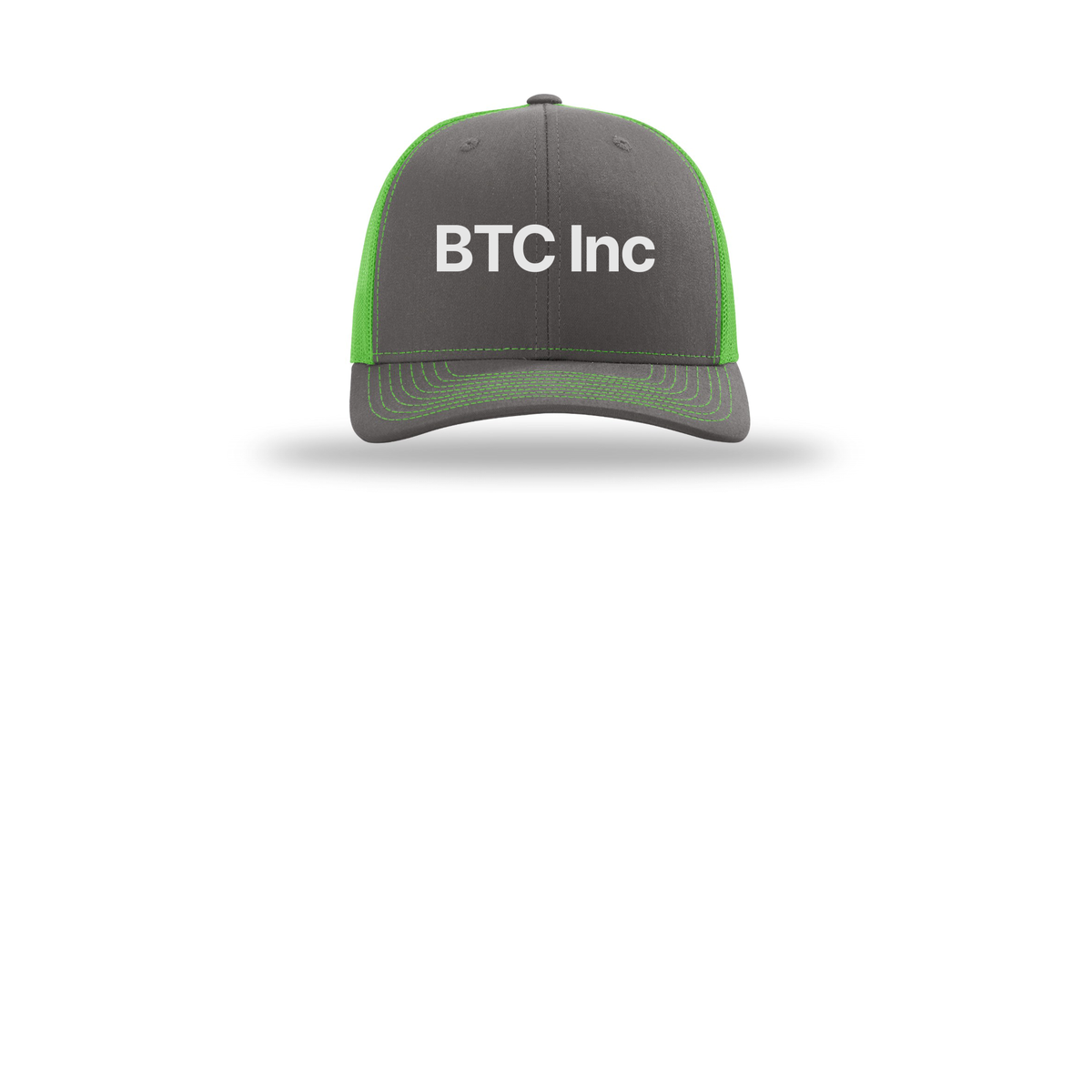 btc-richardson-trucker-cap-embroidery-capfront-R112-charcoalneongreen-flat-front