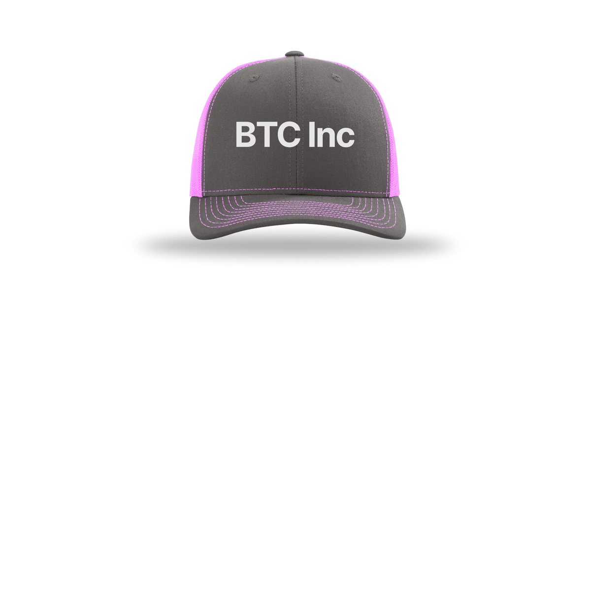btc-richardson-trucker-cap-embroidery-capfront-R112-charcoalneonpink-flat-front