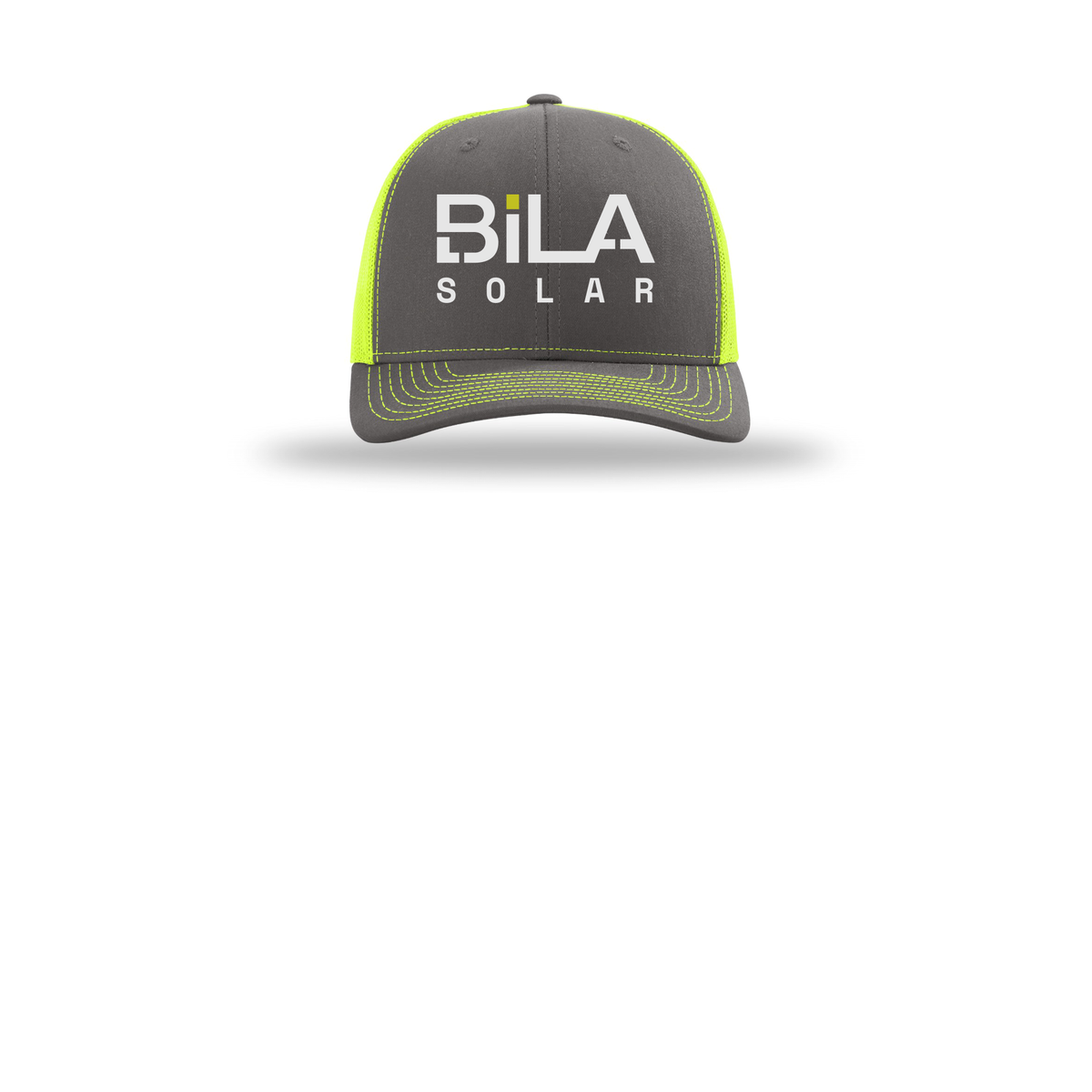 bilasolar-richardson-trucker-cap-embroidery-capfront-R112-charcoalneonyellow-flat-front