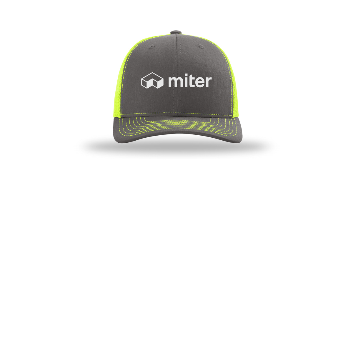 miter-richardson-trucker-cap-embroidery-capfront-R112-charcoalneonyellow-flat-front