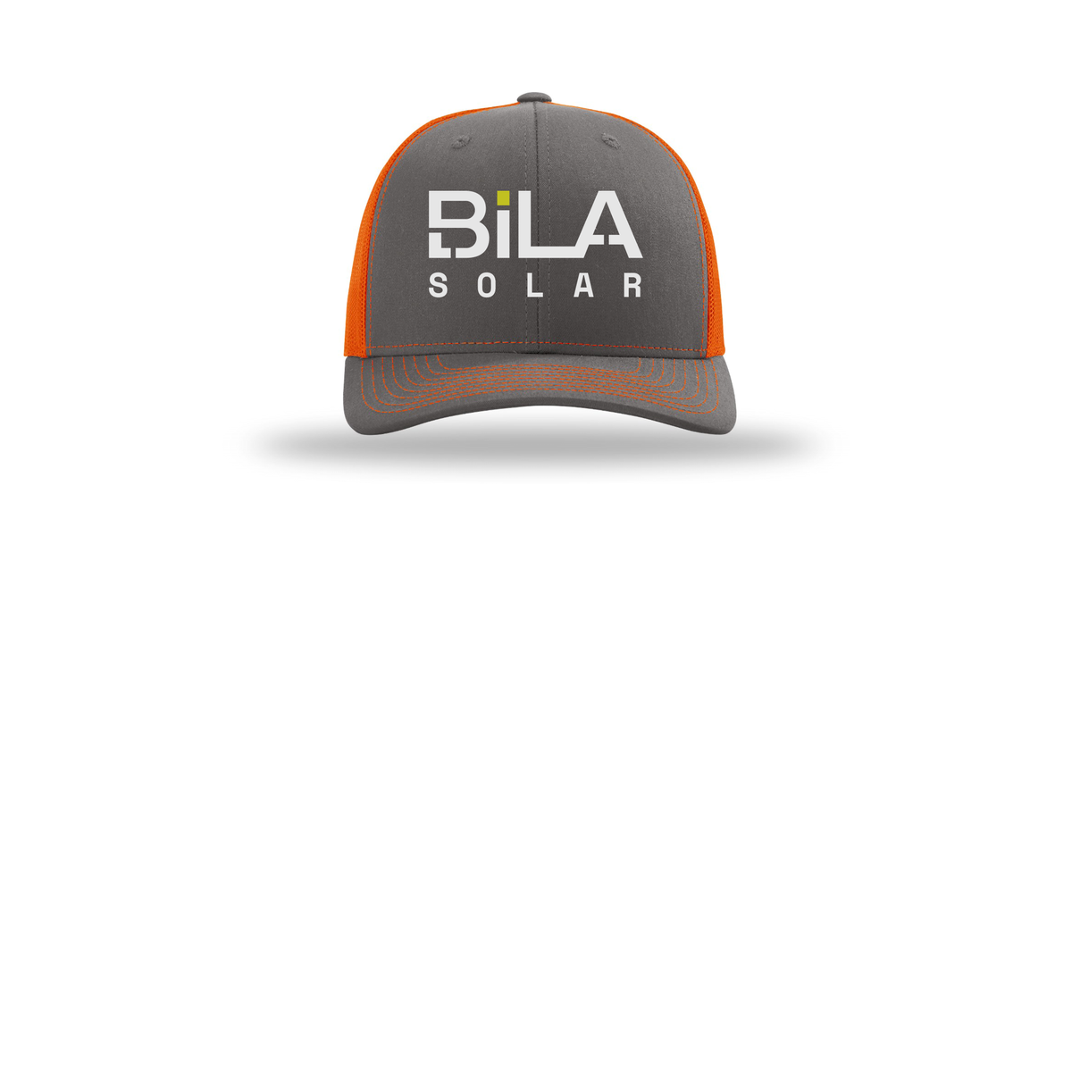 bilasolar-richardson-trucker-cap-embroidery-capfront-R112-charcoalorange-flat-front