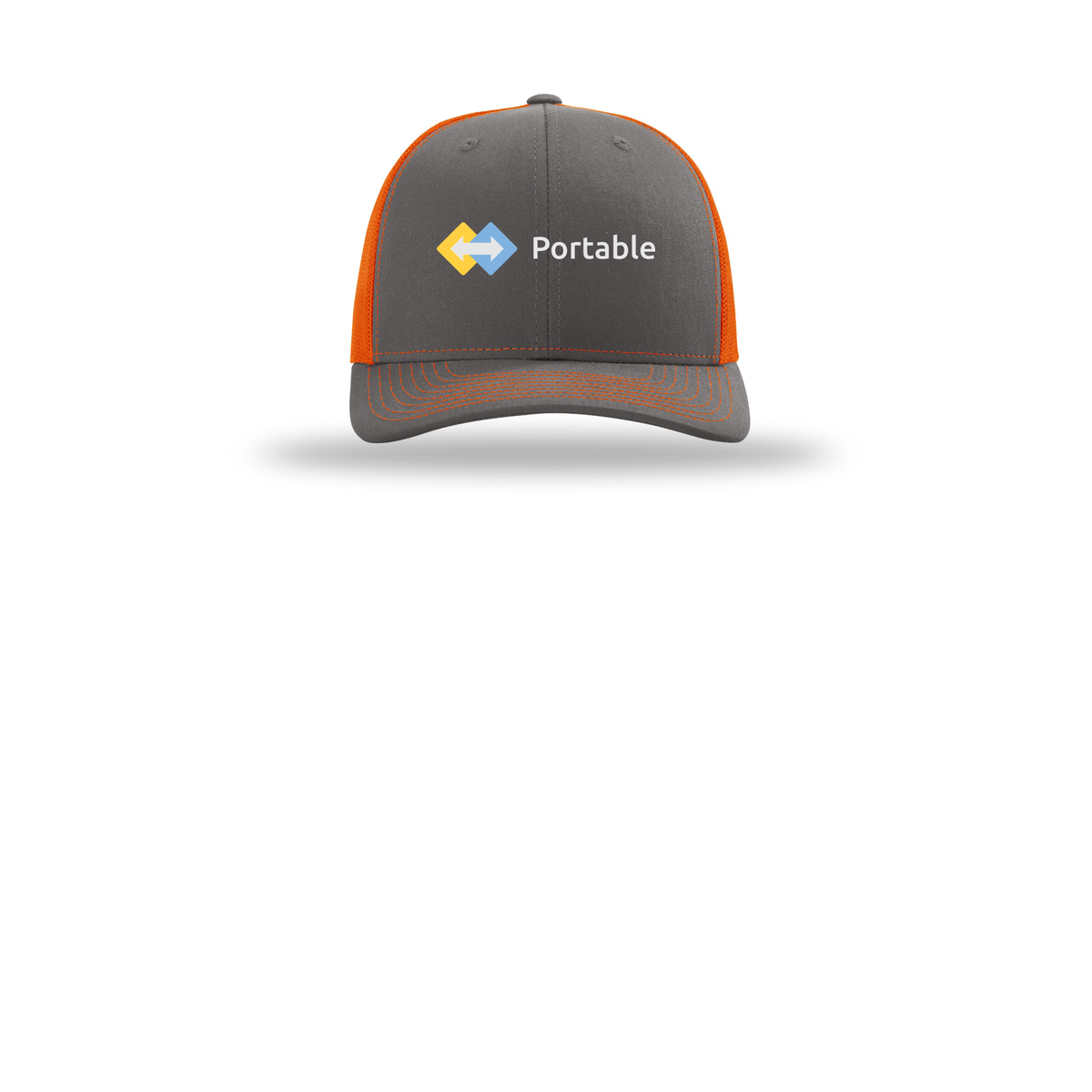 portable-richardson-trucker-cap-embroidery-capfront-R112-charcoalorange-flat-front
