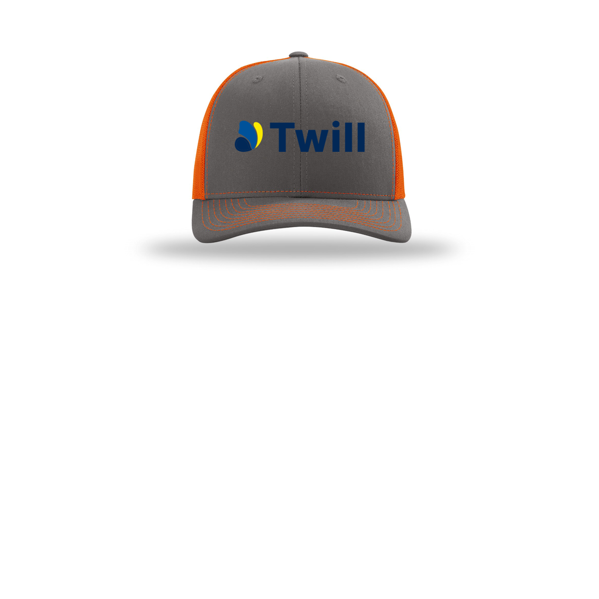 withtwill-richardson-trucker-cap-embroidery-capfront-R112-charcoalorange-flat-front