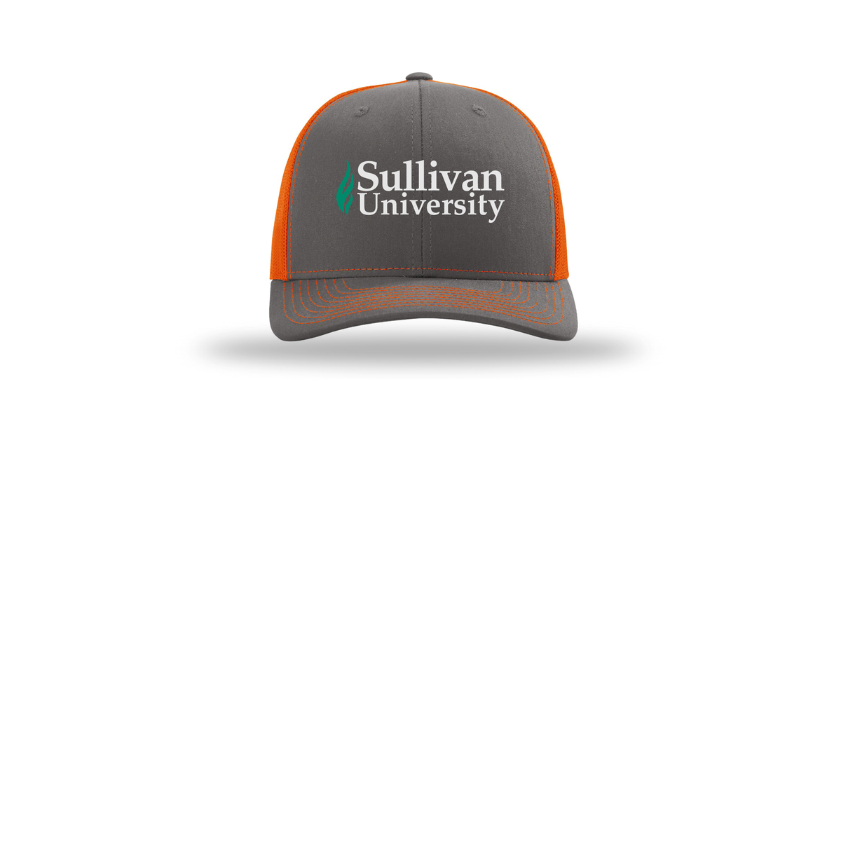 sullivan-richardson-trucker-cap-embroidery-capfront-R112-charcoalorange-flat-front