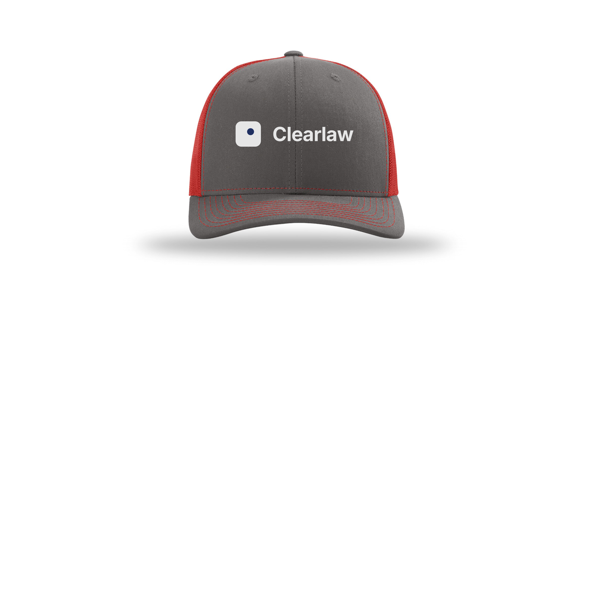 clearlaw-richardson-trucker-cap-embroidery-capfront-R112-charcoalred-flat-front