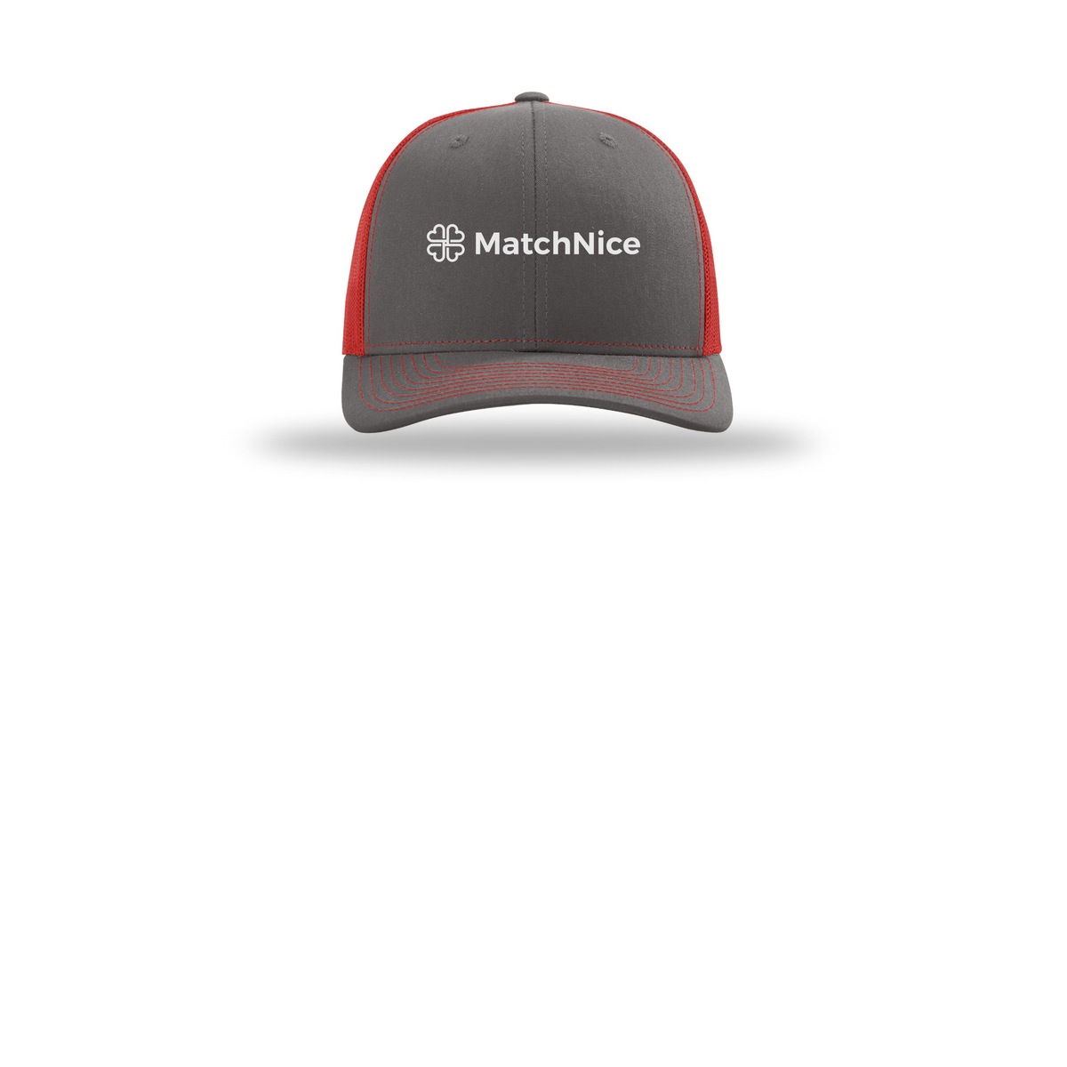 matchnice-richardson-trucker-cap-embroidery-capfront-R112-charcoalred-flat-front