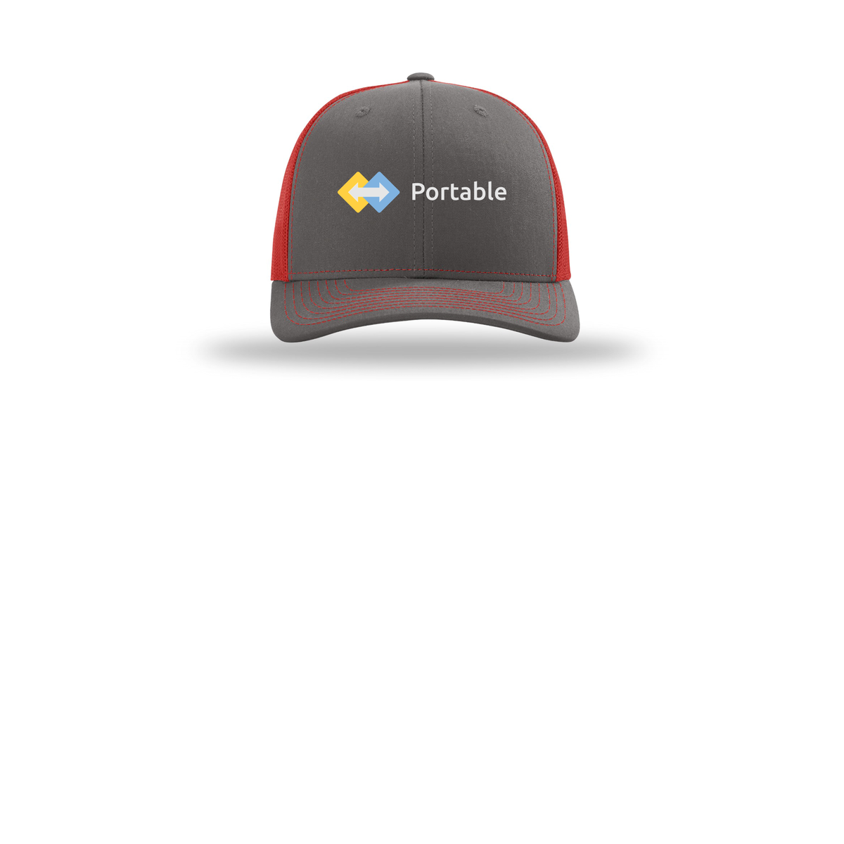 portable-richardson-trucker-cap-embroidery-capfront-R112-charcoalred-flat-front