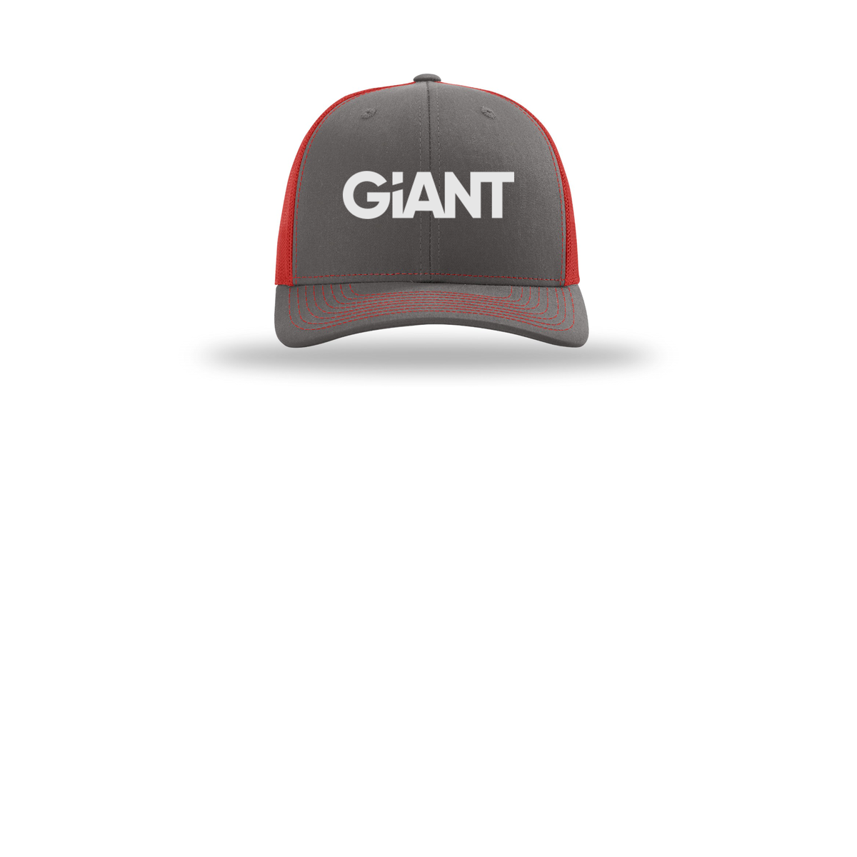 giantworldwide-richardson-trucker-cap-embroidery-capfront-R112-charcoalred-flat-front