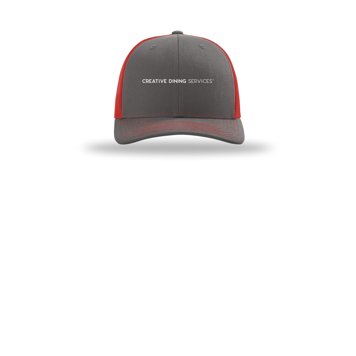 creativedining-richardson-trucker-cap-embroidery-capfront-R112-charcoalred-flat-front