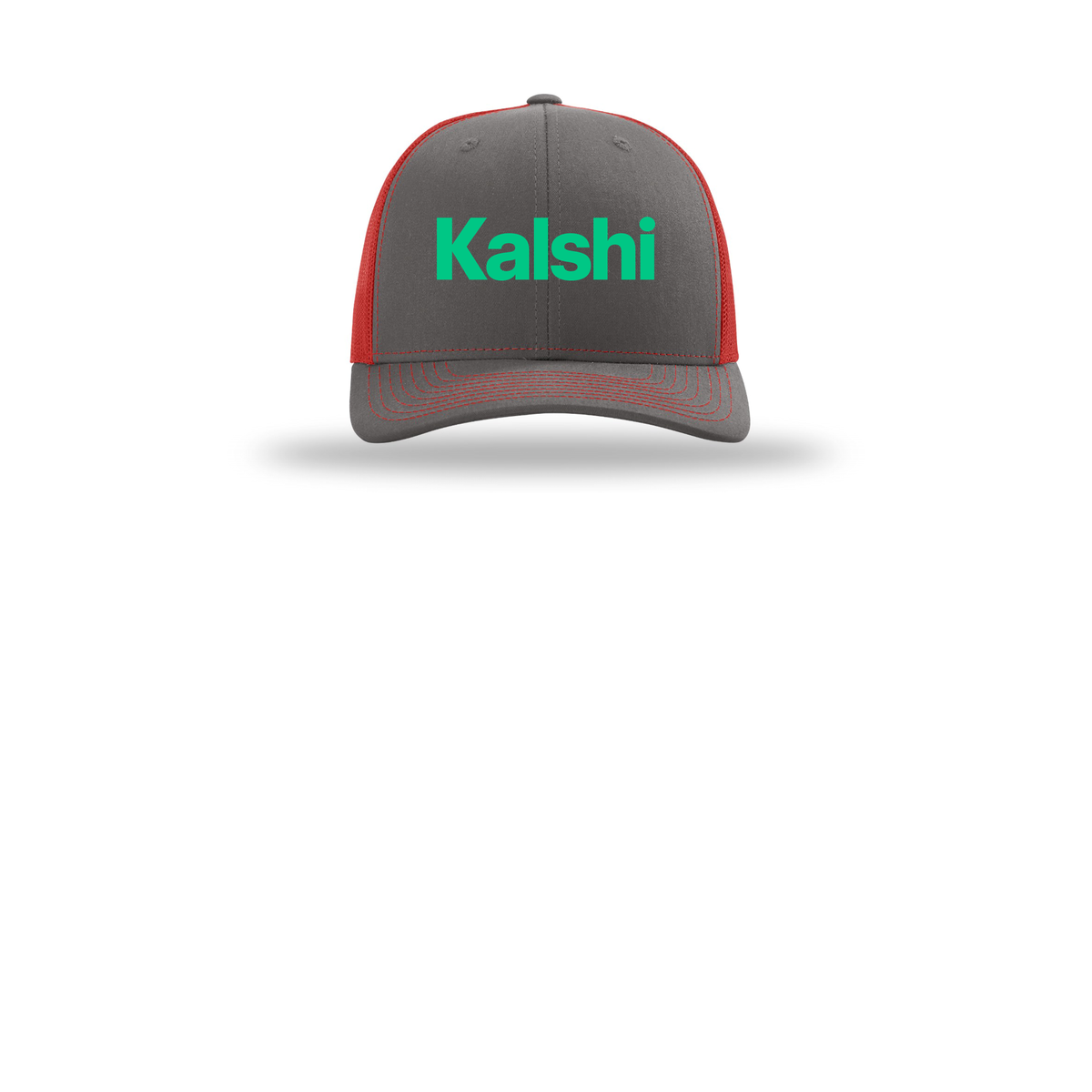 kalshi-richardson-trucker-cap-embroidery-capfront-R112-charcoalred-flat-front