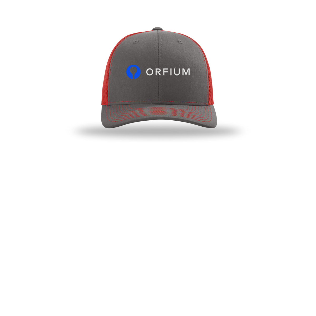 orfium-richardson-trucker-cap-embroidery-capfront-R112-charcoalred-flat-front
