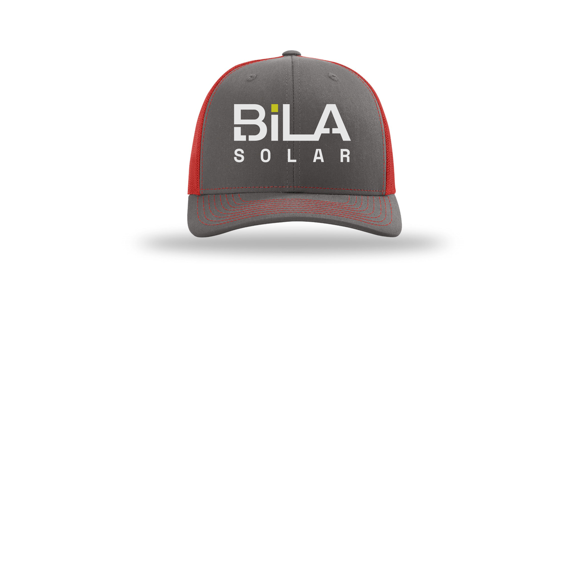 bilasolar-richardson-trucker-cap-embroidery-capfront-R112-charcoalred-flat-front