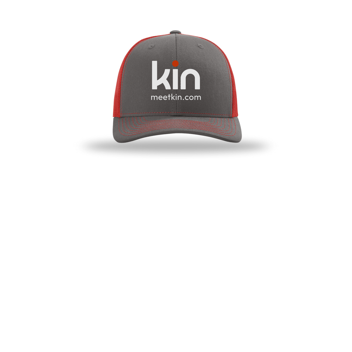 kin-richardson-trucker-cap-embroidery-capfront-R112-charcoalred-flat-front