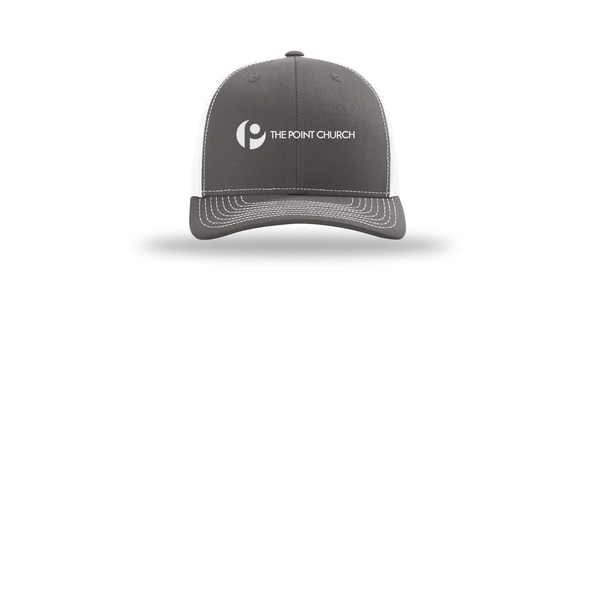 thepointva-richardson-trucker-cap-embroidery-capfront-R112-charcoalwhite-flat-front