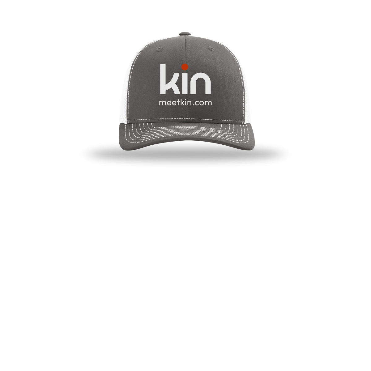 kin-richardson-trucker-cap-embroidery-capfront-R112-charcoalwhite-flat-front