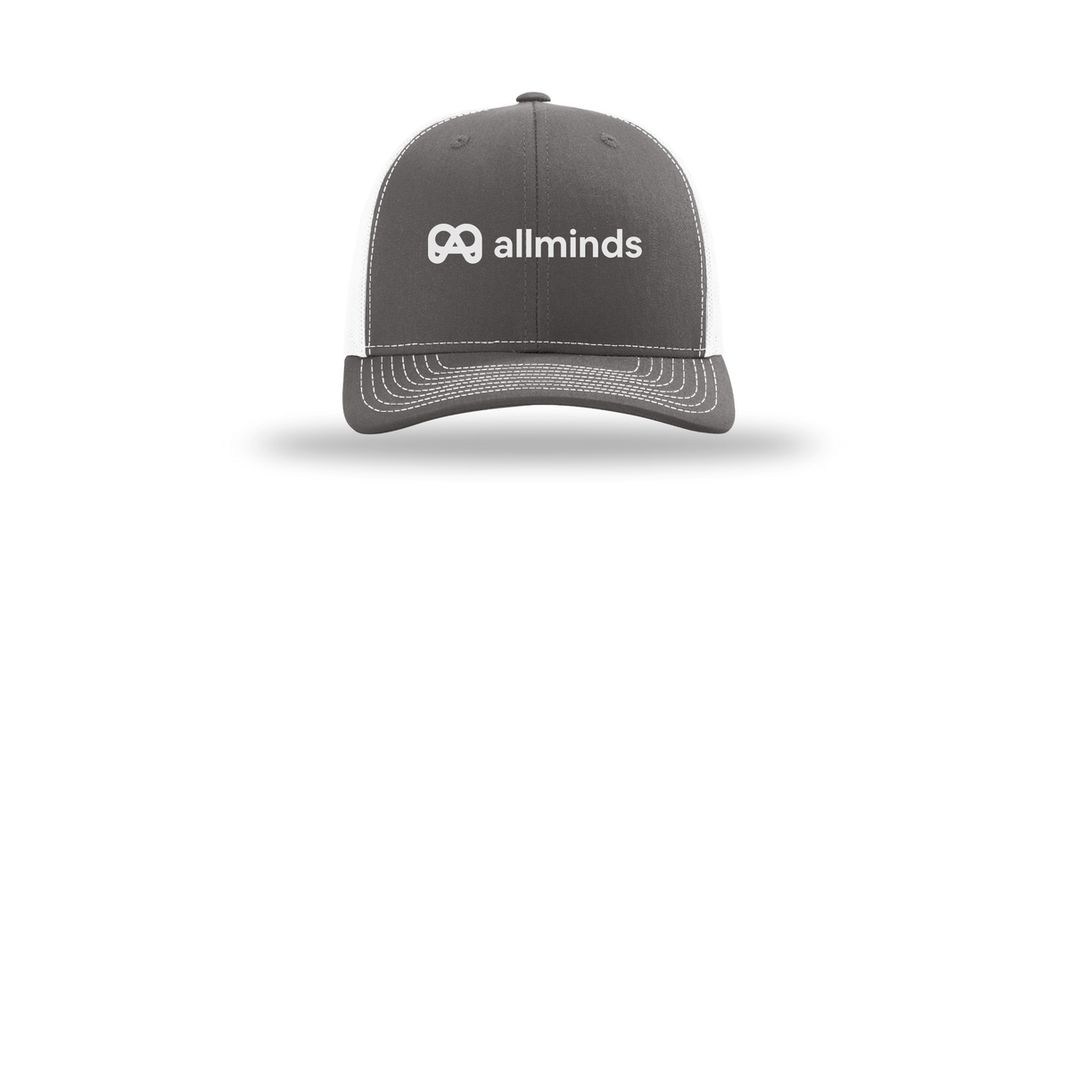 getallminds-richardson-trucker-cap-embroidery-capfront-R112-charcoalwhite-flat-front