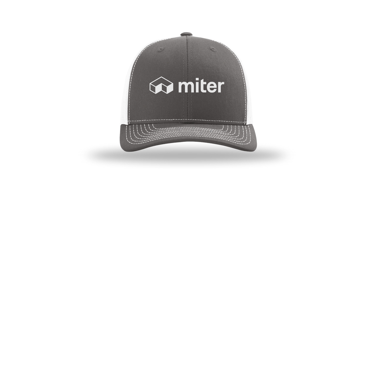 miter-richardson-trucker-cap-embroidery-capfront-R112-charcoalwhite-flat-front