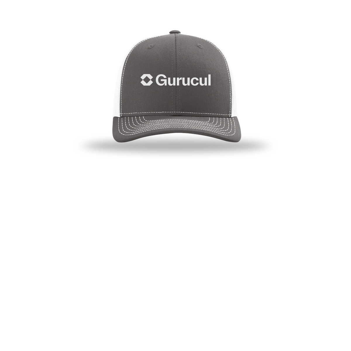 gurucul-richardson-trucker-cap-embroidery-capfront-R112-charcoalwhite-flat-front
