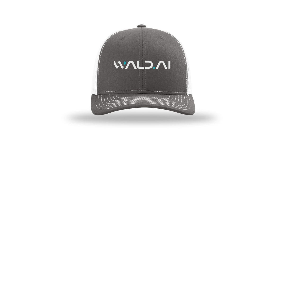 wald-richardson-trucker-cap-embroidery-capfront-R112-charcoalwhite-flat-front