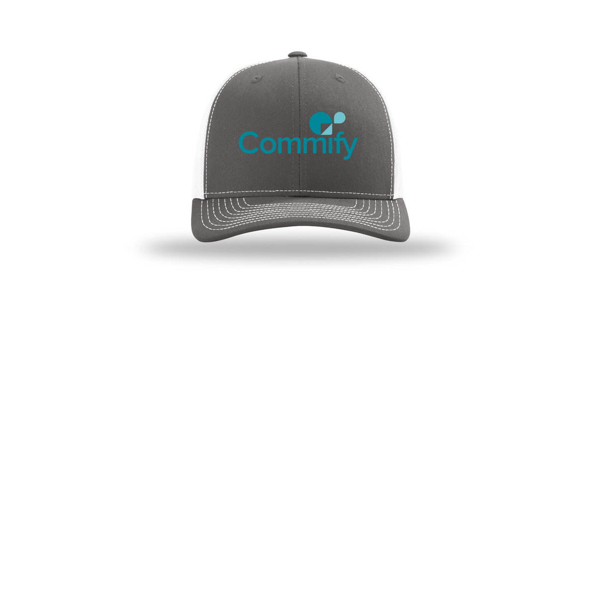 commify-richardson-trucker-cap-embroidery-capfront-R112-charcoalwhite-flat-front