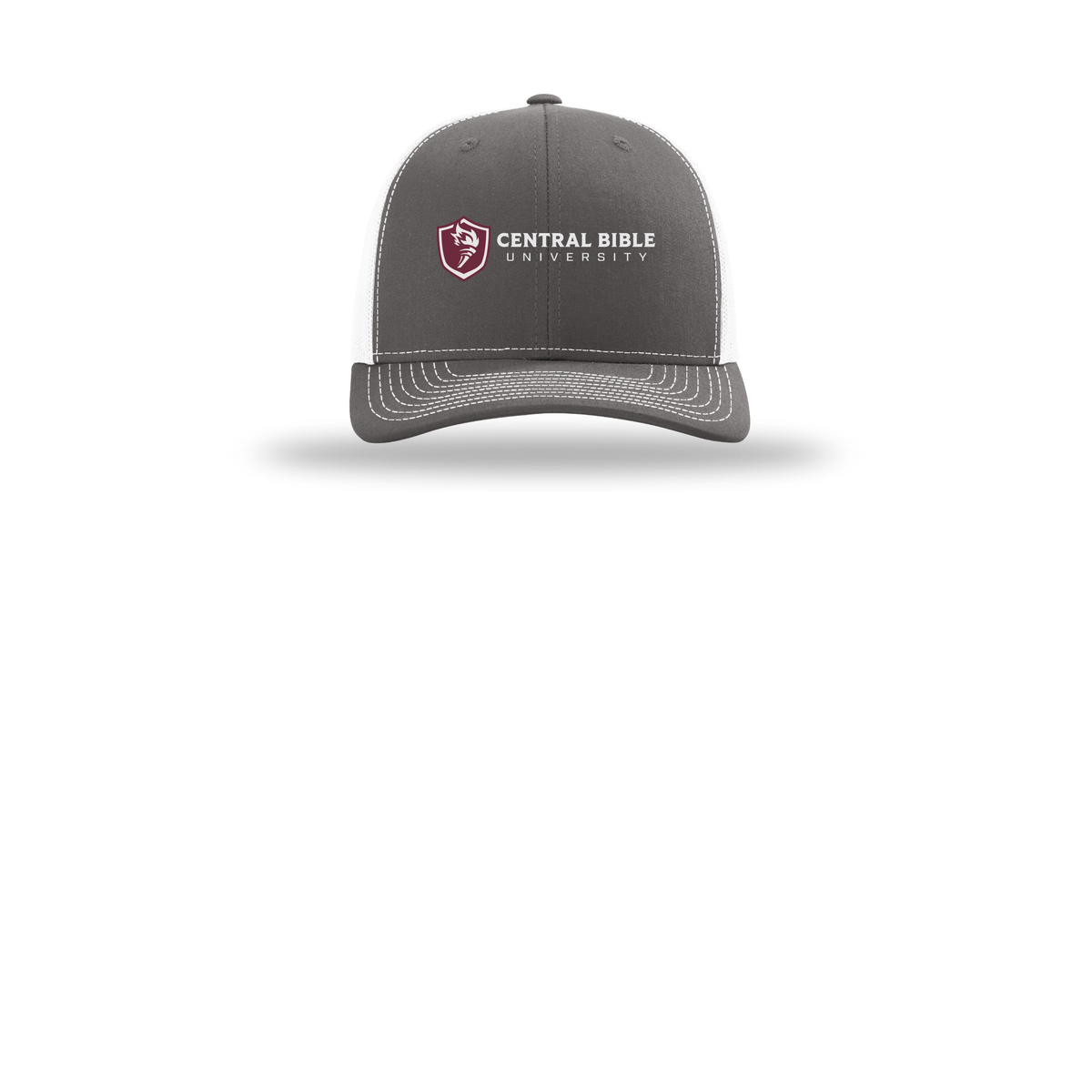 centralbible-richardson-trucker-cap-embroidery-capfront-R112-charcoalwhite-flat-front