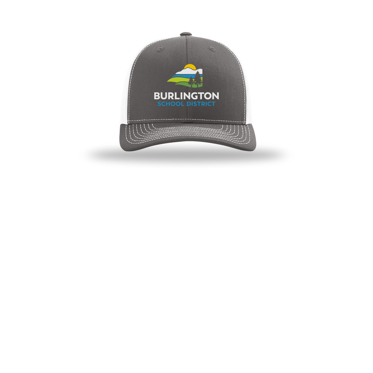 bsdvt-richardson-trucker-cap-embroidery-capfront-R112-charcoalwhite-flat-front