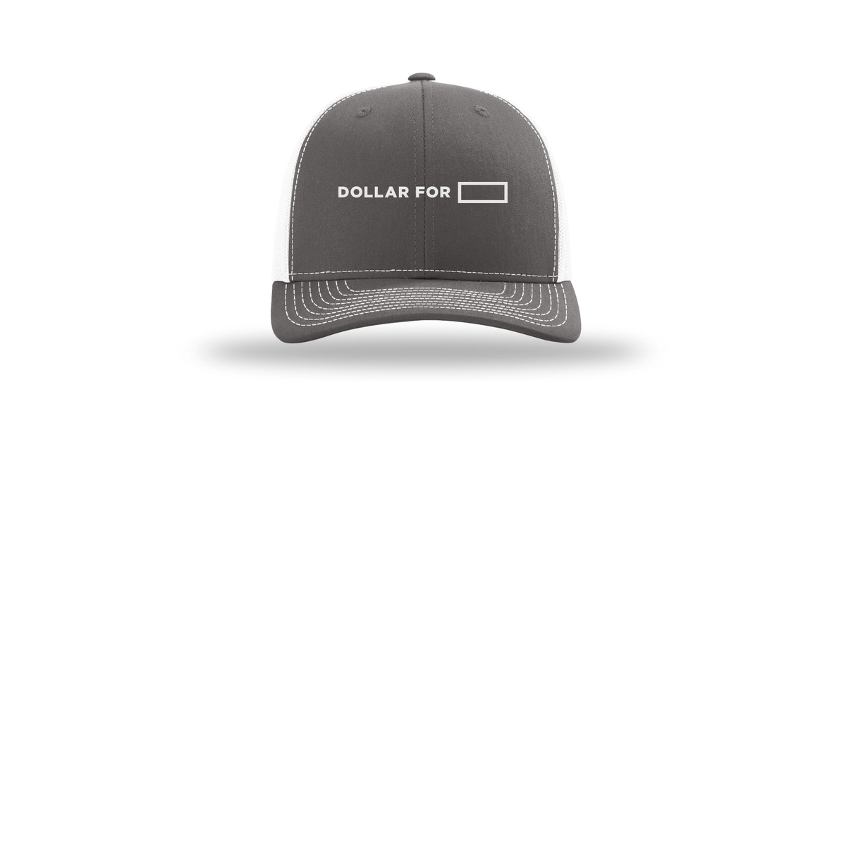 dollarfor-richardson-trucker-cap-embroidery-capfront-R112-charcoalwhite-flat-front