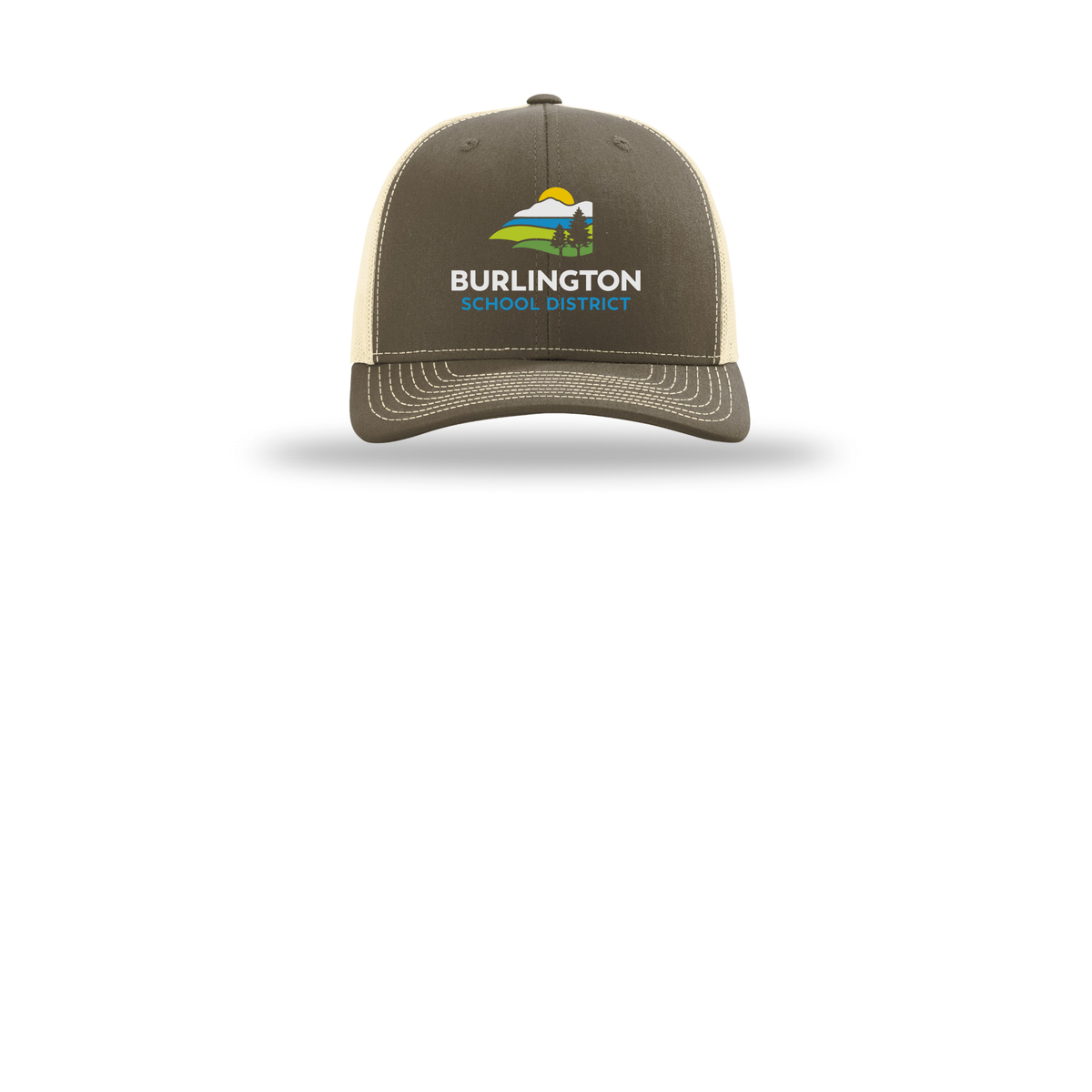 bsdvt-richardson-trucker-cap-embroidery-capfront-R112-chocolatechipbirch-flat-front