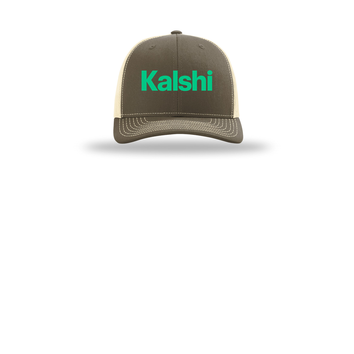 kalshi-richardson-trucker-cap-embroidery-capfront-R112-chocolatechipbirch-flat-front