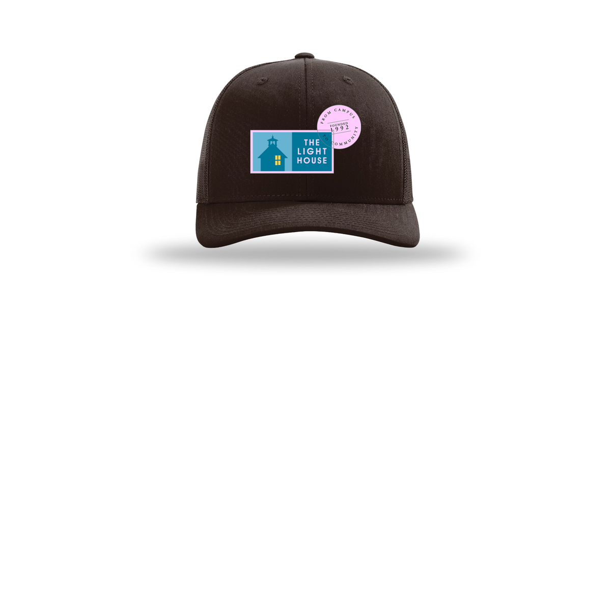 lhcampus-richardson-trucker-cap-embroidery-capfront-R112-coffee-flat-front