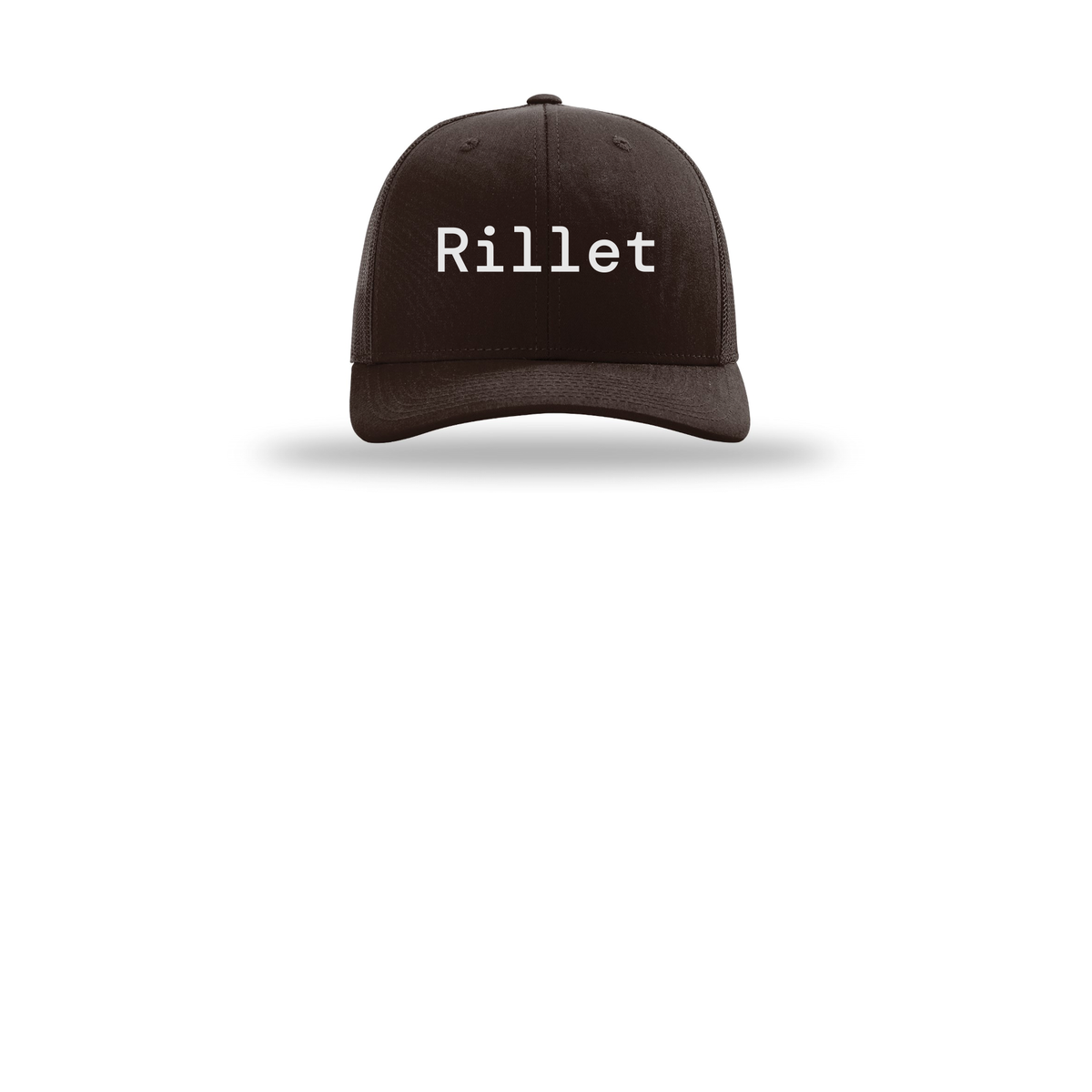 rillet-richardson-trucker-cap-embroidery-capfront-R112-coffee-flat-front