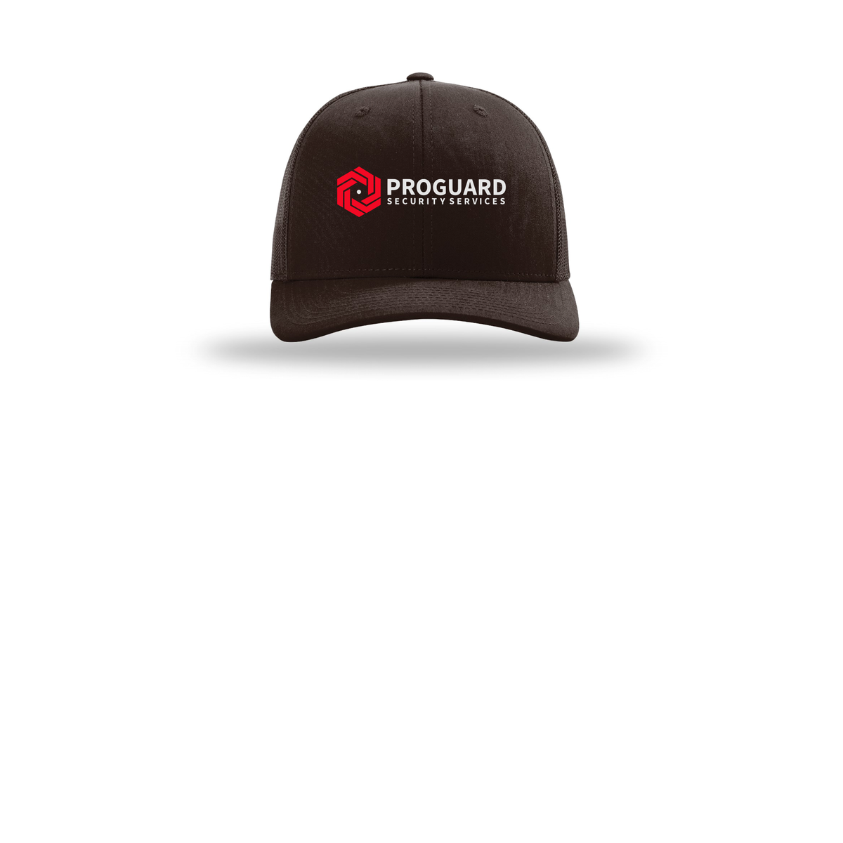 proguardsecurityservices-richardson-trucker-cap-embroidery-capfront-R112-coffee-flat-front