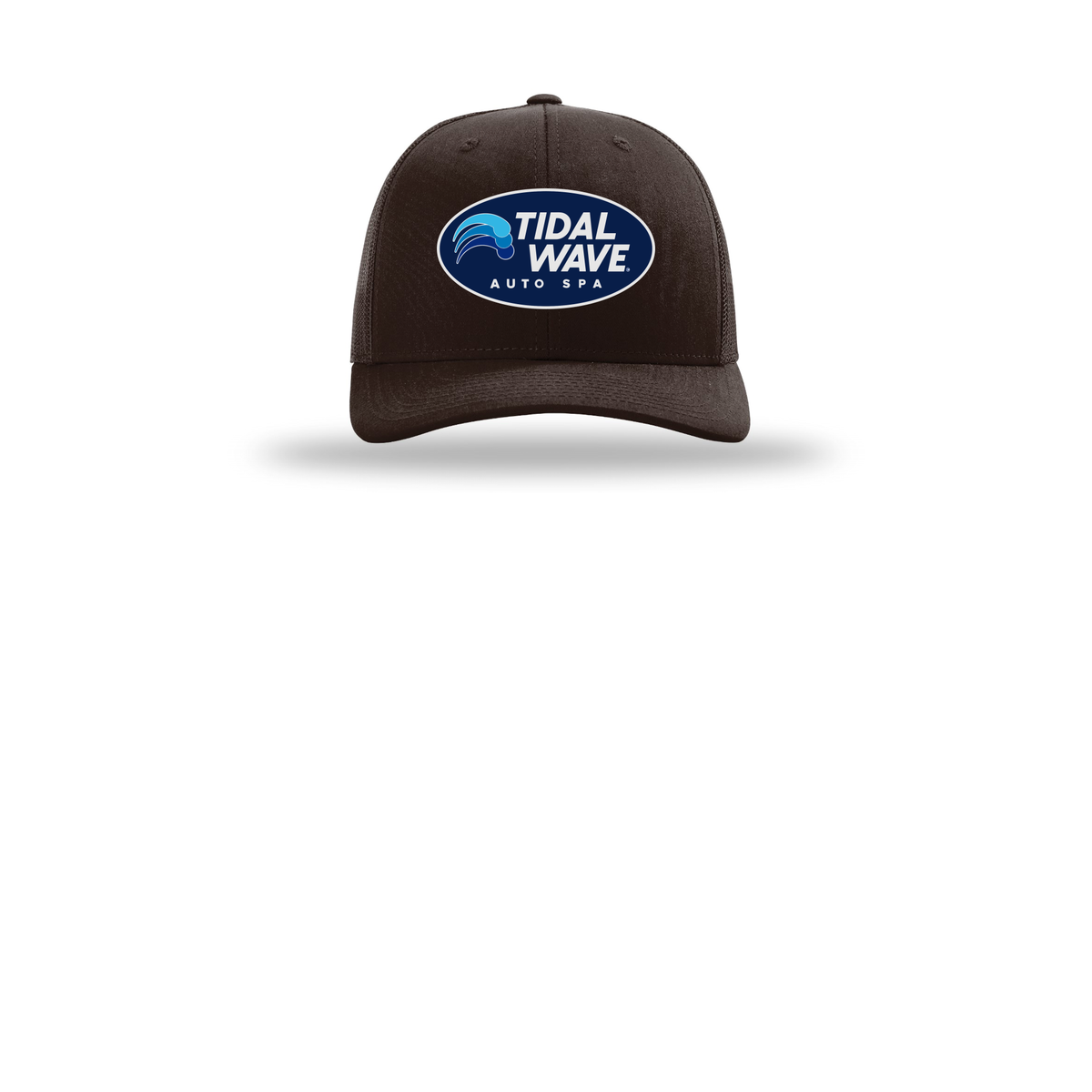 tidalwaveautospa-richardson-trucker-cap-embroidery-capfront-R112-coffee-flat-front