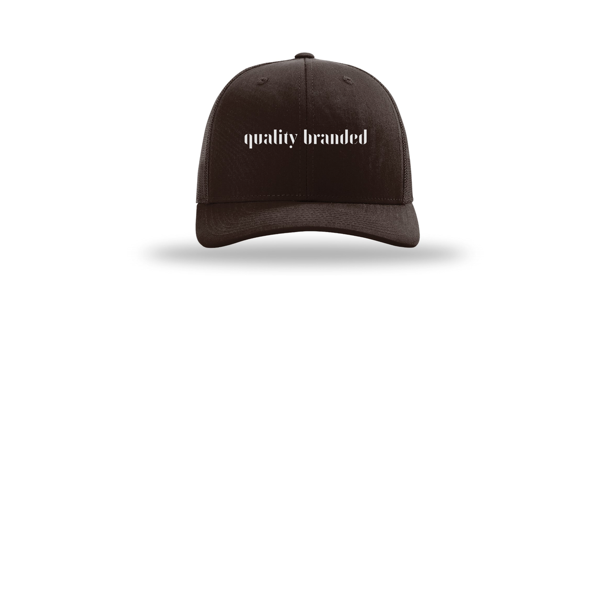 qualitybranded-richardson-trucker-cap-embroidery-capfront-R112-coffee-flat-front