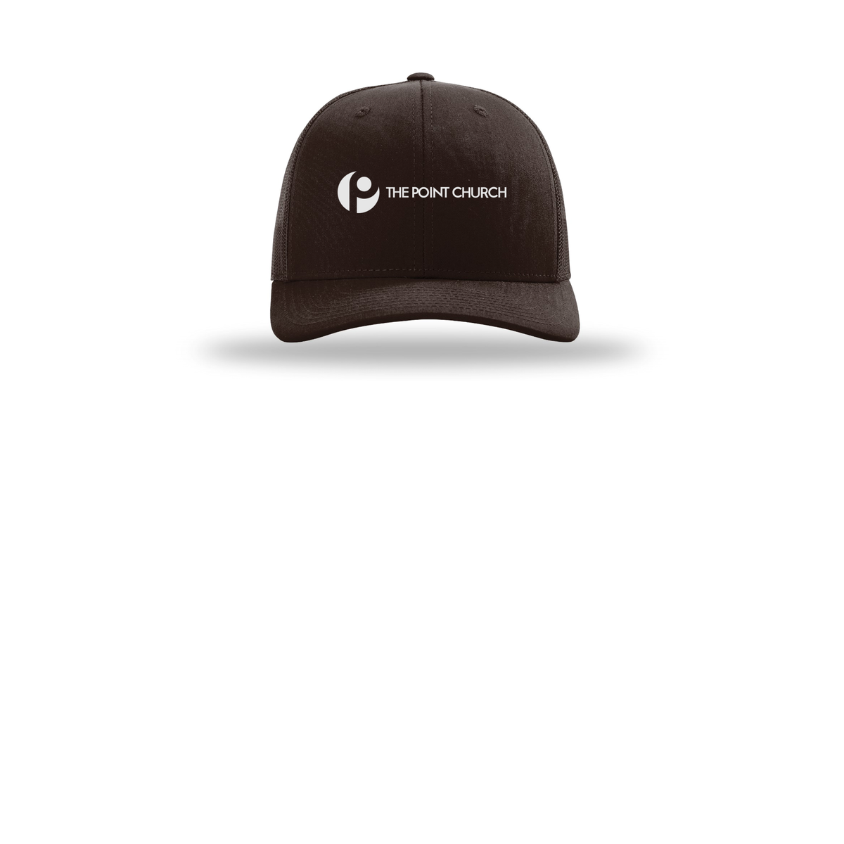 thepointva-richardson-trucker-cap-embroidery-capfront-R112-coffee-flat-front