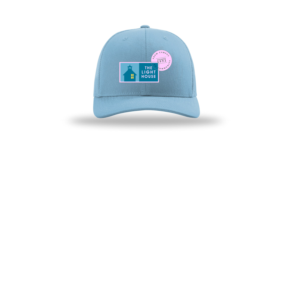 lhcampus-richardson-trucker-cap-embroidery-capfront-R112-columbiablue-flat-front