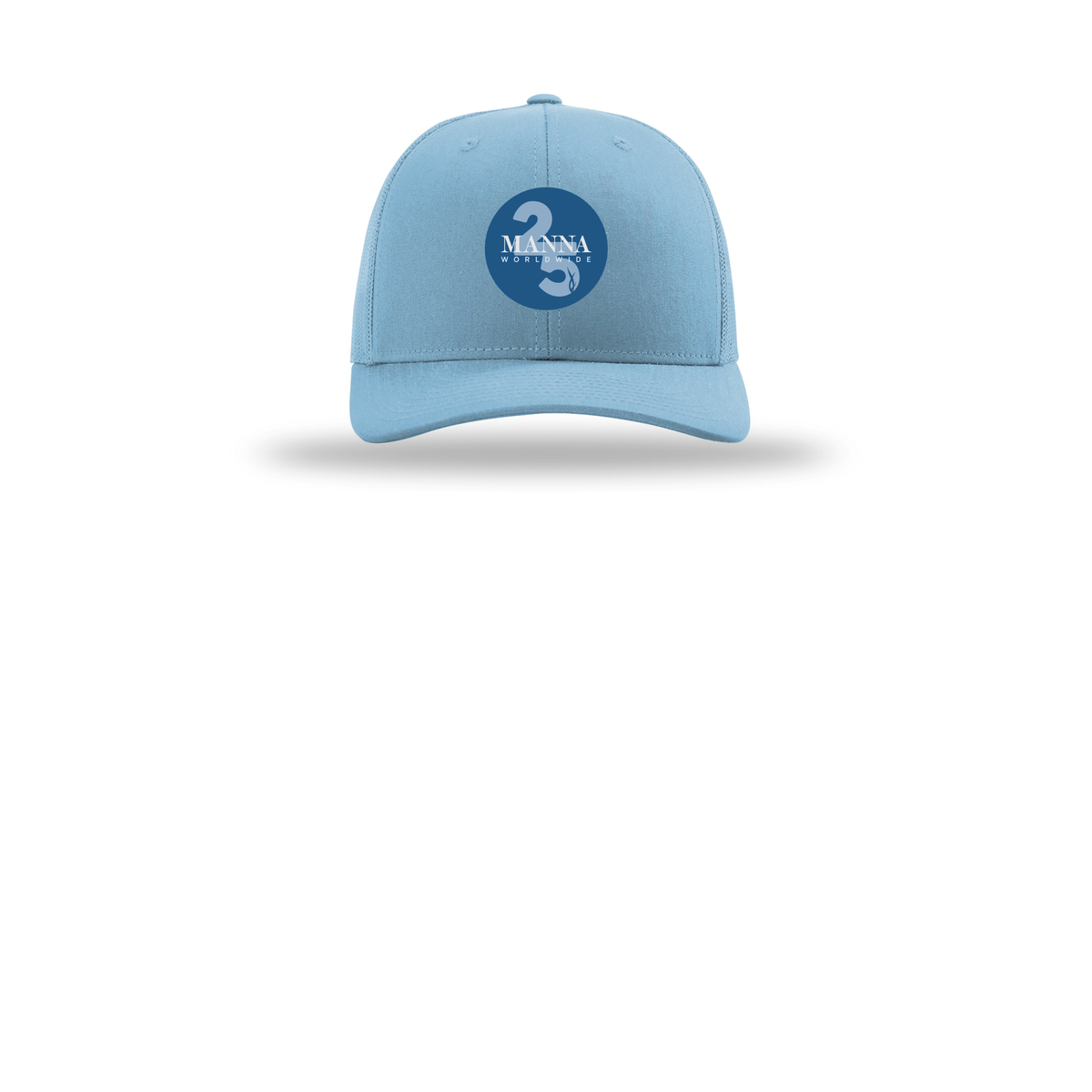 mannaworldwide-richardson-trucker-cap-embroidery-capfront-R112-columbiablue-flat-front