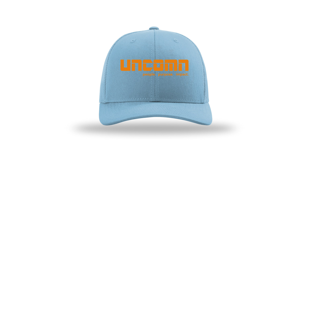 uncomn-richardson-trucker-cap-embroidery-capfront-R112-columbiablue-flat-front