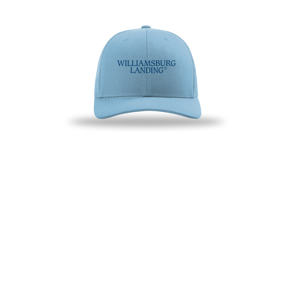 williamsburglanding-richardson-trucker-cap-embroidery-capfront-R112-columbiablue-flat-front