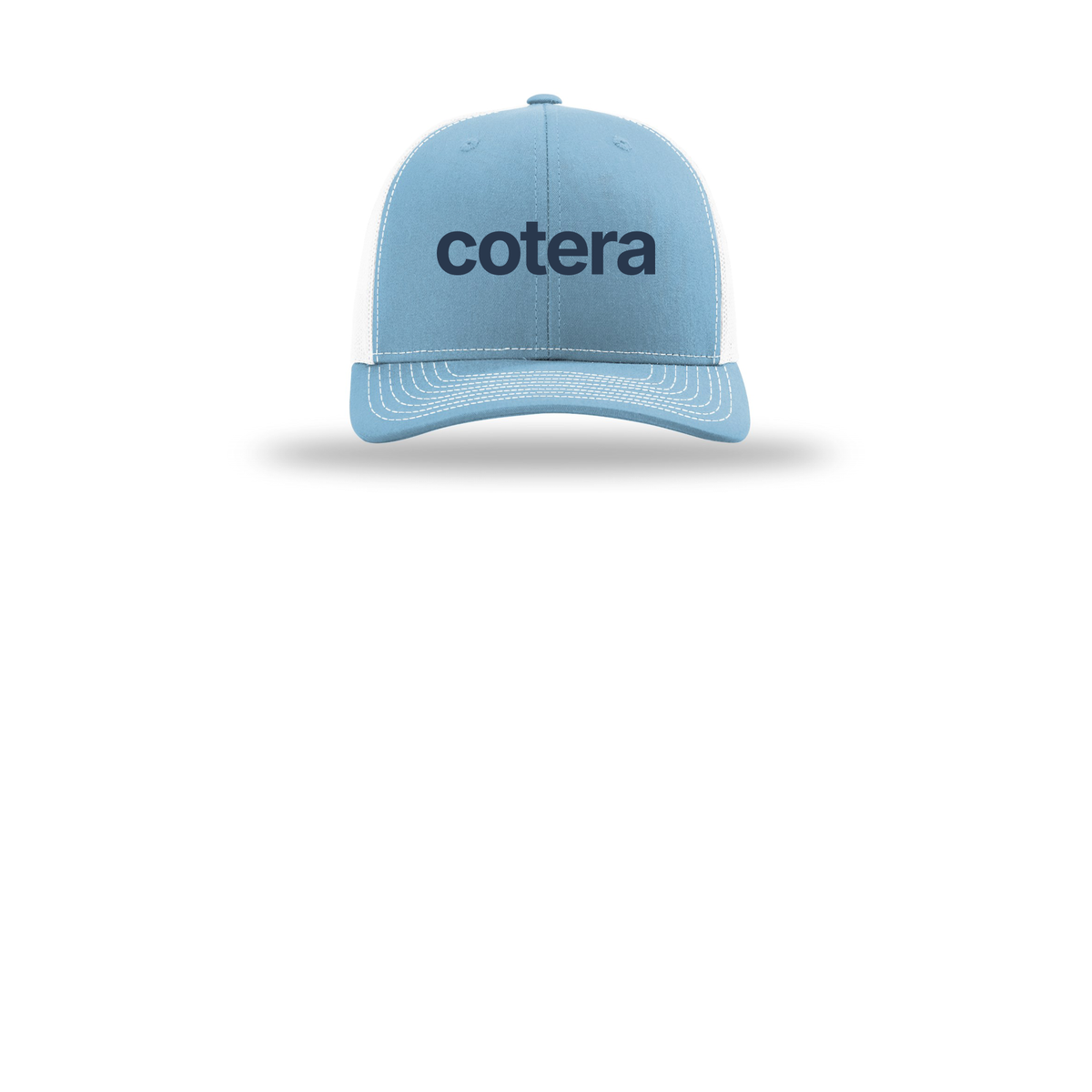 cotera-richardson-trucker-cap-embroidery-capfront-R112-columbiabluewhite-flat-front
