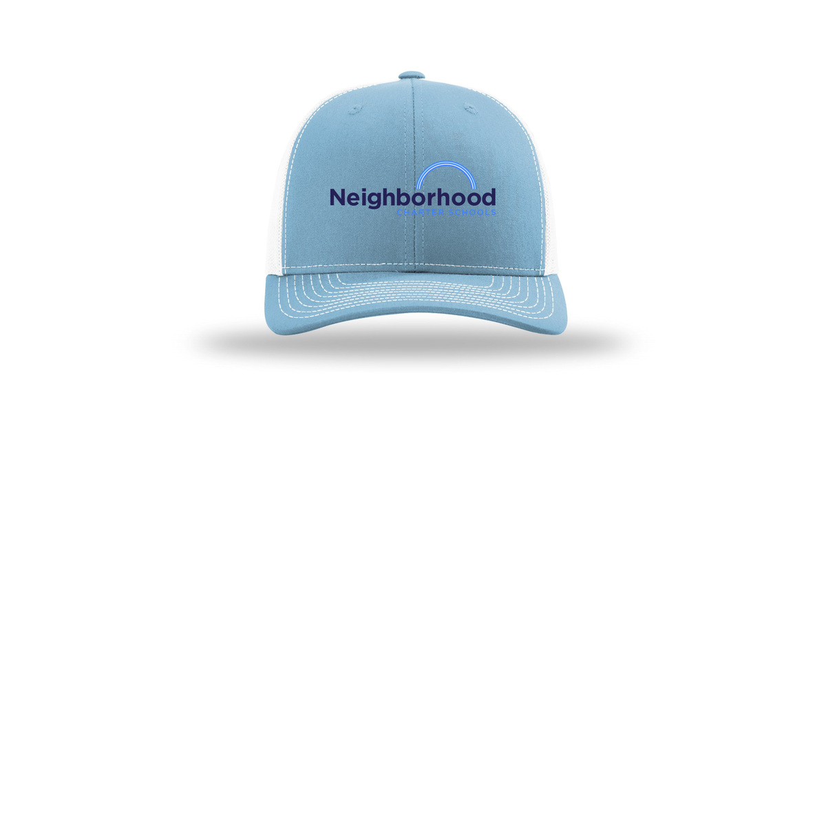 ncschools-richardson-trucker-cap-embroidery-capfront-R112-columbiabluewhite-flat-front