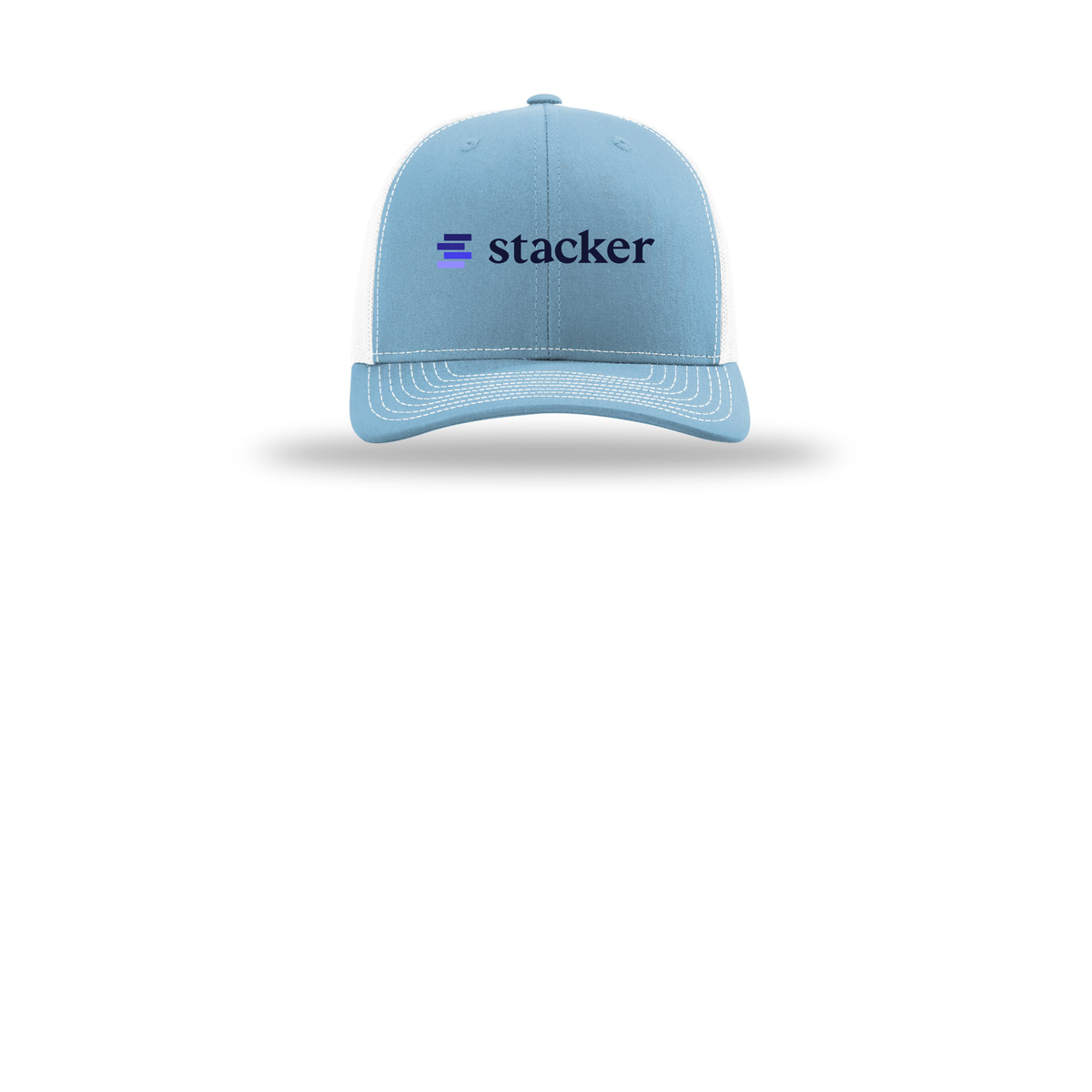 stacker-richardson-trucker-cap-embroidery-capfront-R112-columbiabluewhite-flat-front