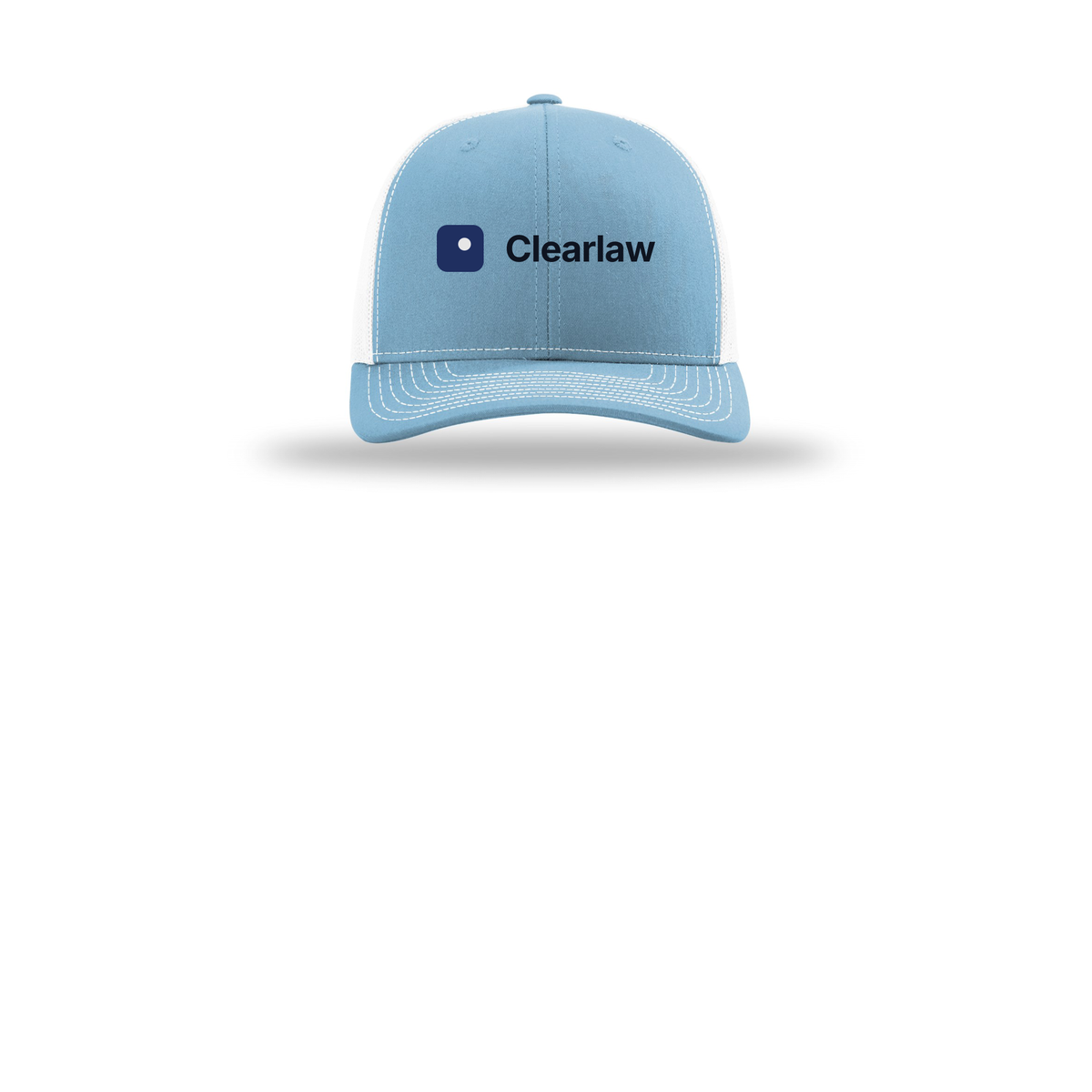 clearlaw-richardson-trucker-cap-embroidery-capfront-R112-columbiabluewhite-flat-front