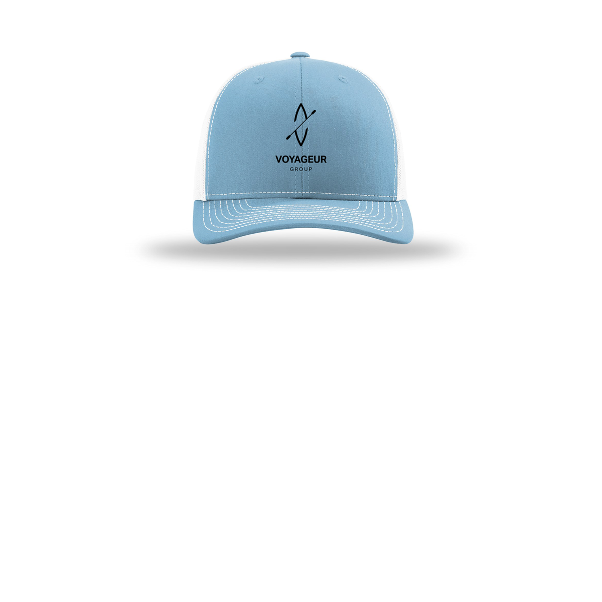 voyageurgroup-richardson-trucker-cap-embroidery-capfront-R112-columbiabluewhite-flat-front