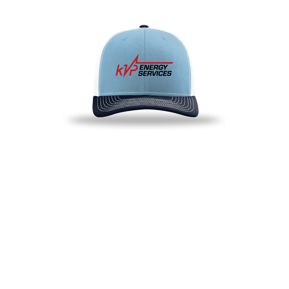 kvpenergy-richardson-trucker-cap-embroidery-capfront-R112-columbiabluewhitenavy-flat-front